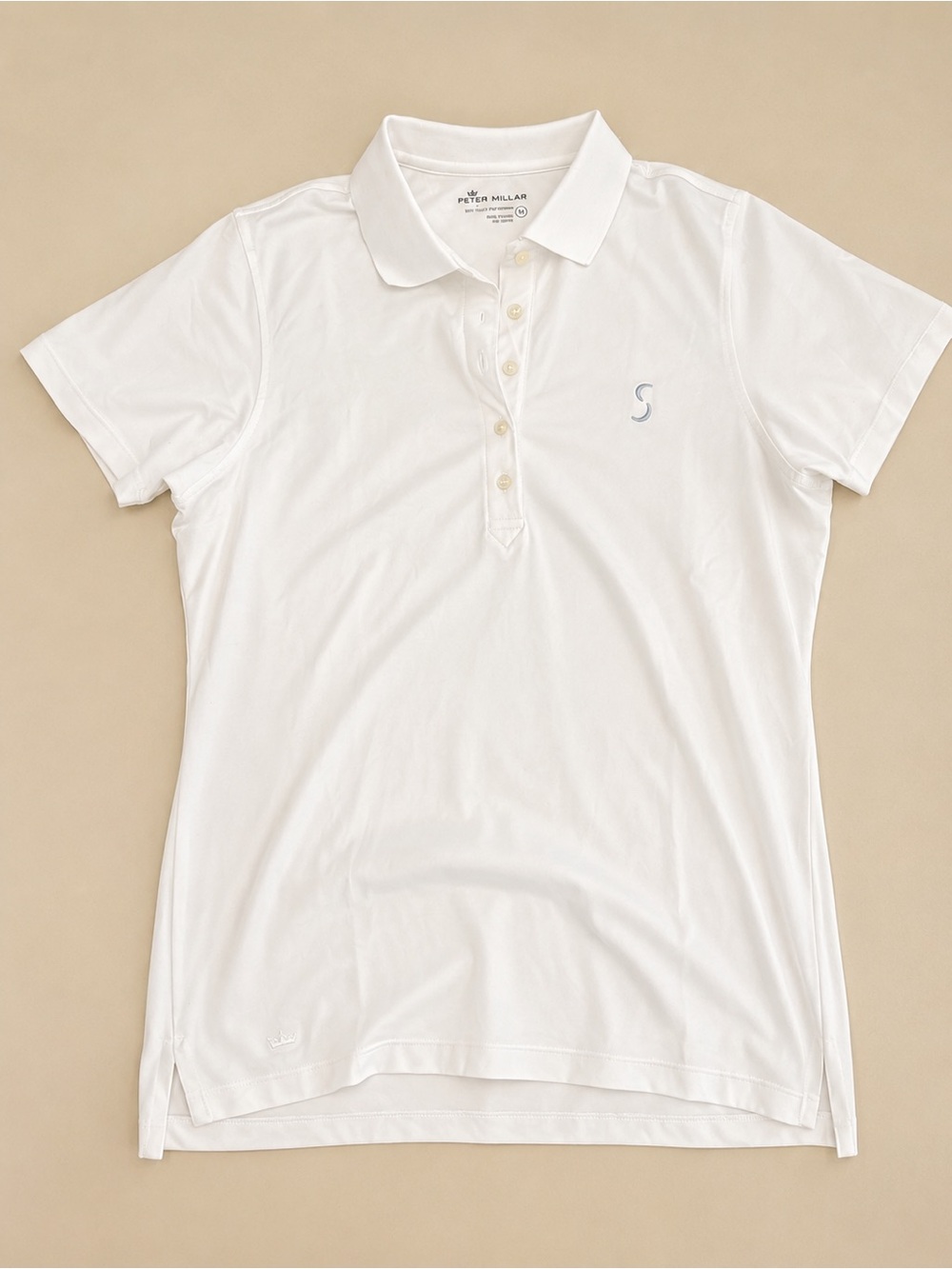 Peter Millar White Men,s' Polo with Subtle Embroidery